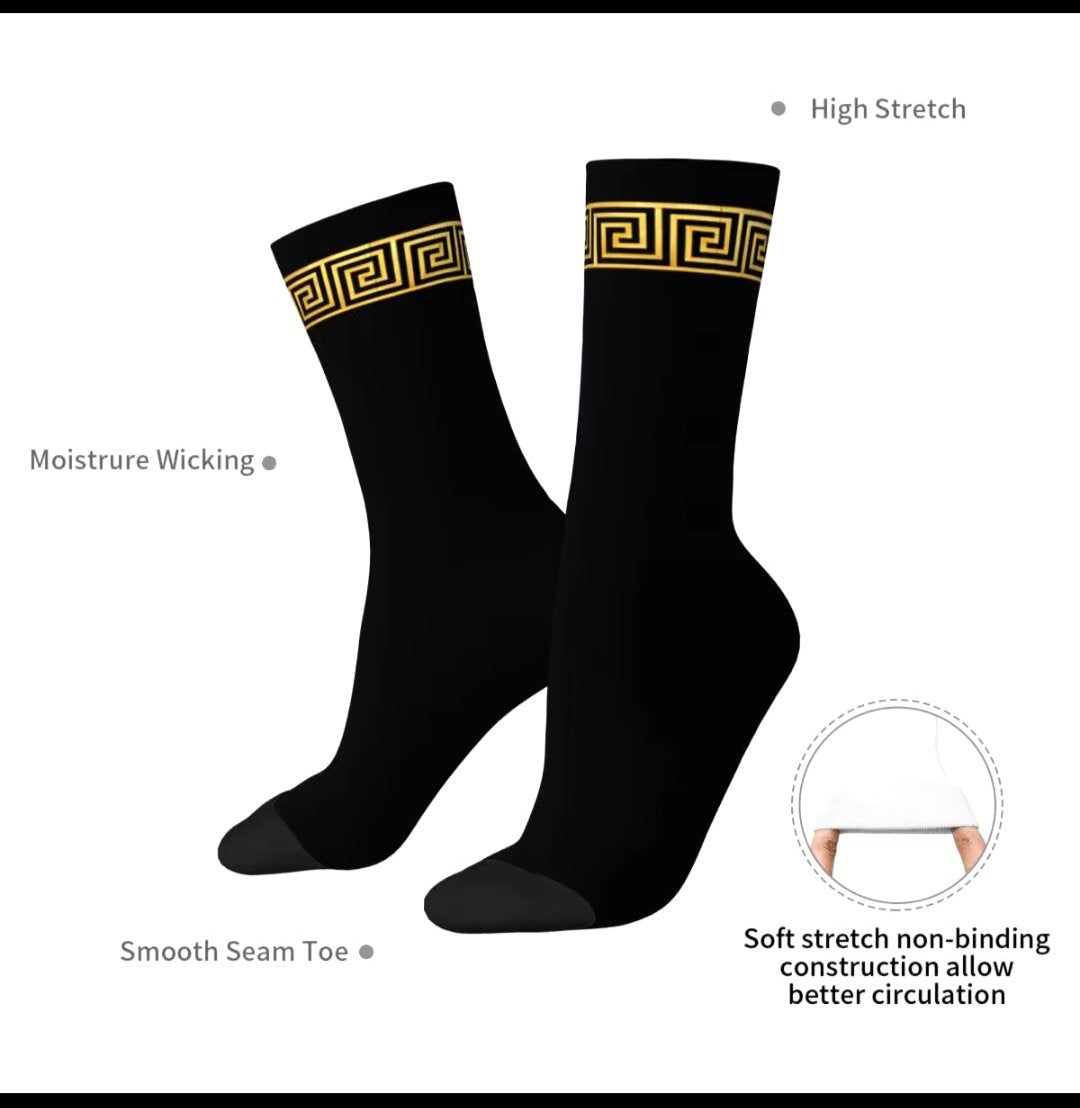 Mens Gold Greek Key  Sox