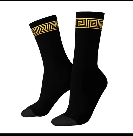 Mens Gold Greek Key  Sox